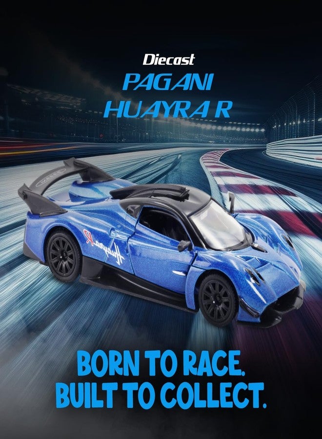 Rmz City 5 Inch Die Cast Pagani Huayra R Toy Car 1:39 Scale Model | Licensed Collectible Vehicle with Opening Doors & Pullback Action | International Series for Kids & Car Lovers | Blue - Image 3